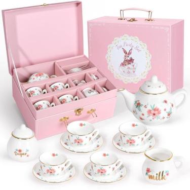 Imagem de Conjunto de chá Iaovueby Porcelain para meninas com chávenas de chá e 