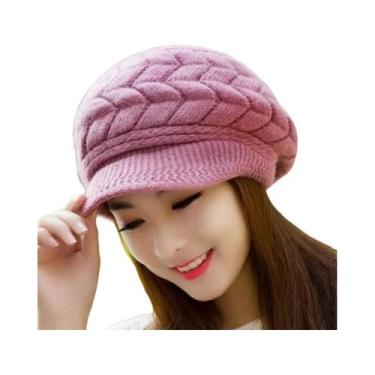 Imagem de Gorro De Lã Quente E Grosso Com Ponto Trançado, Pelúcia, Proteção Cont