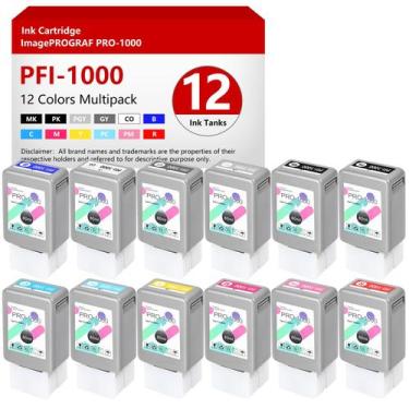 Imagem de Tanque de Tinta YeaImage PFI-1000 Kit com 12 Unidades de 80ml de Tinta