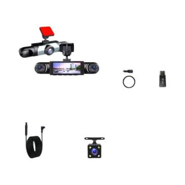 Imagem de Câmera Veicular 1080P Full HD Com Visão Noturna, 4 Lentes, Gravação Em