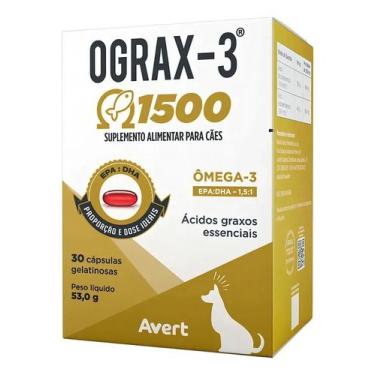 Imagem de Suplemento cães Avert Omega 3 Ograx-3 1500 30 cápsulas - Congratulatio
