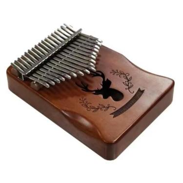 Imagem de kalimba 17 chaves Original madeira , piano de dedo africano kit comple