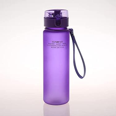 Imagem de 400/560 ml de bebida de garrafa de água de plástico copo com tampa de glampe (Capacity : 400ml, Color : Purple)