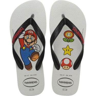 Imagem de Chinelo Havaianas Licenciado Mario Bros 43/4 Branco/Preto