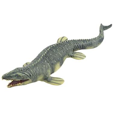 Imagem de 45 cm realista mosassauro dinossauro modelo animal figura de plástico pintado à mão oceano modelo animal estatueta para banho piscina brinquedo,Topper de bolo, coleção brinquedos infantis presente de