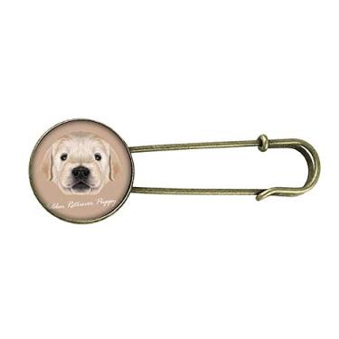 Imagem de Broche de metal retrô treinado Golden Retriever para filhotes de cachorro