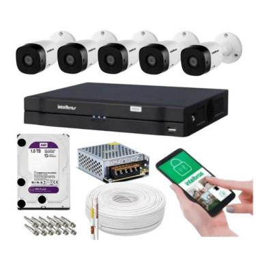 Imagem de Kit 5 Câmeras 1120b Intelbras Dvr 8 Canais Com Hd Purple 1TB Western Digital