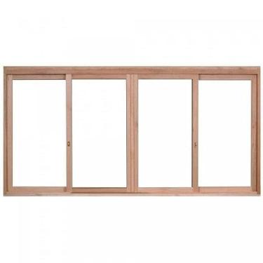Imagem de Janela de Madeira de Correr 120x200cm Com Caixilho 9,4cm Ewk 384 Rondosul Natural