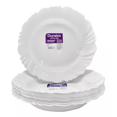 Imagem de Jogo de 24 Pratos Rasos Pétala Duralex Vidro Opalino Aparelho de 24 Pratos
