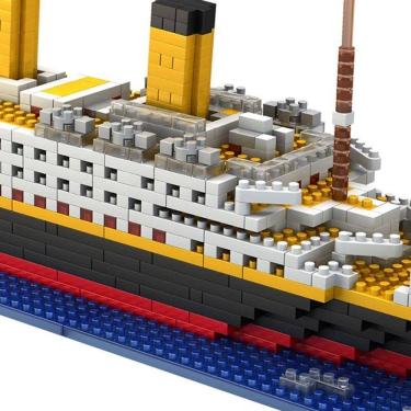 Imagem de Titanic define cruzeiro barco modelo construção blocos figuras brinquedos diamante mini tijolos kit brinquedos para crianças