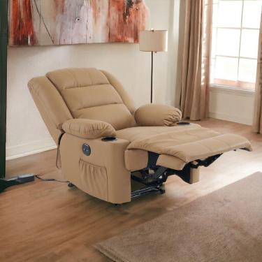 Imagem de Cadeira do Papai Reclinavel Elétrica Corino Premium Caramelo