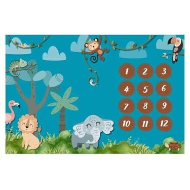 Imagem de Lençol Painel Cenário Fotos MDF Mêsversário Selva Azul