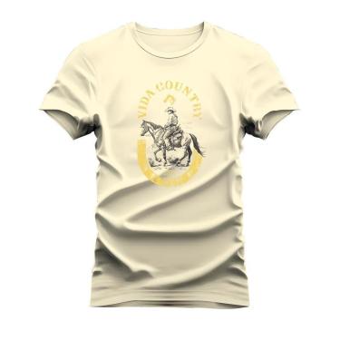 Imagem de Camiseta Plus Size Estampada Algodão Confortável T-Shirt Cowboy Vida Country-Unissex