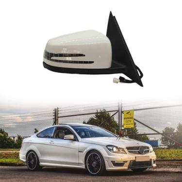 Imagem de Substituição do espelho lateral do carro adequado para Mercedes Benz 2006-2013 W204 C63 C200 C180 Conjunto de espelho retrovisor do lado do passageiro para acessórios Mercedes Benz Dobrável elétrico,