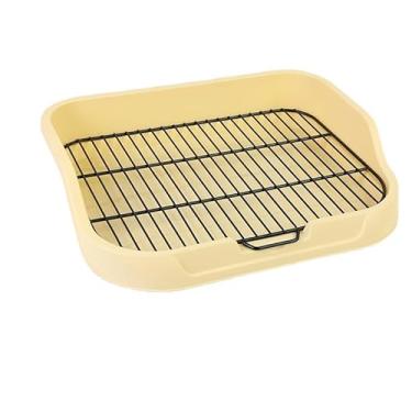 Imagem de Banheiro para cães, suporte de almofada de xixi 19,3 cm × 15,88 cm Pet Indoor Dog Training Caixa de areia para cães Bandeja de plástico para penico (Amarelo)
