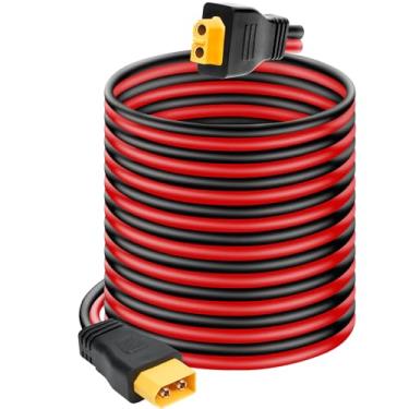 Imagem de Ansoufien Cabo de extensão XT60 10AWG 6 m, cabo XT60 com conector macho para fêmea para estação de energia portátil, painel solar, bateria RC