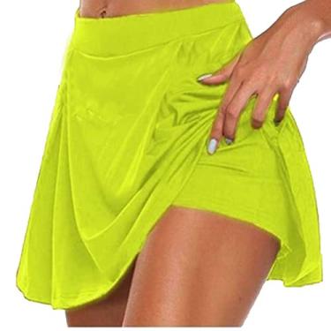 Imagem de Conjuntos de shorts femininos mini pequenos esportivos ioga tênis combinando 2 peças shorts shorts femininos 2024, P-060 amarelo mostarda, P