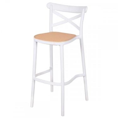 Imagem de Banqueta Alta Katrina Plats Polipropileno Branco