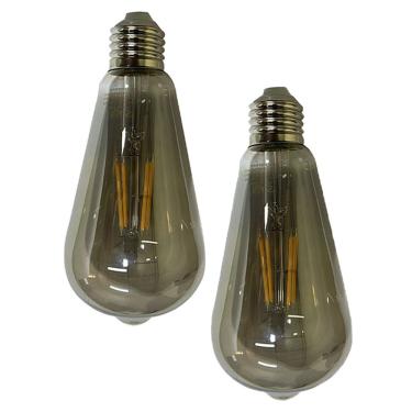 Imagem de Lampada Led Multi Filamento Fume 30W Retro Kit 2 Uni Vintage Bivolt Quarto Sala Casa Varanda Luz Iluminaçao Ambiente