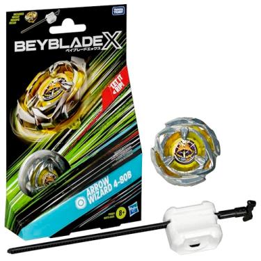 Imagem de Beyblade X, Pião, Arrow Wizard 4-80B - Conjunto de Brinquedo Tipo Resistência, Giro à Direita, Inclui Lançador - A partir de 8 Anos
