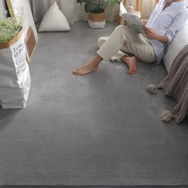 Imagem de Tapete de sala de estar de tamanho grande, macio, amigável, quarto, cinza, cabeceira, decoração branca, casa, cinza escuro, 80x160cm, 31x63in