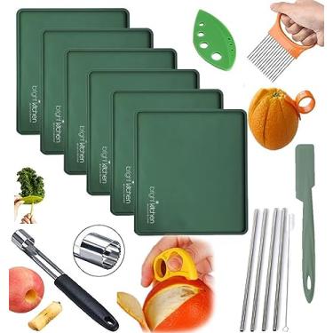 Imagem de Folhas de 6 bordas + pacote de acessórios de folhas de desidratador de silicone compatíveis com Cosori Premium CP267-FD tapetes antiaderentes para secador, frutas, descascador de ervas, batatas