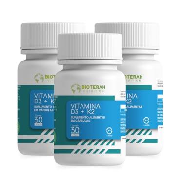 Imagem de Vitamina D3 + K2 90 Cápsulas BIOTERAH Suplemento Alta Concentração em Nutrientes