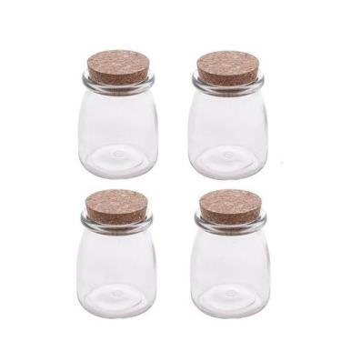 Imagem de Conjunto 4 Porta Mantimentos Vidro 190ml Rolha 1990 - Lyor