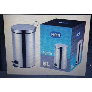 Imagem de Lixeira 05 Litros Em Aço Inox C/ Pedal Ágata Mor, Inox