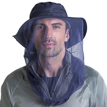 Imagem de Peicees Chapéu de rede para homens e mulheres chapéu de pesca de aventura chapéu de safári para caça, acampamento, caminhada, azul marinho