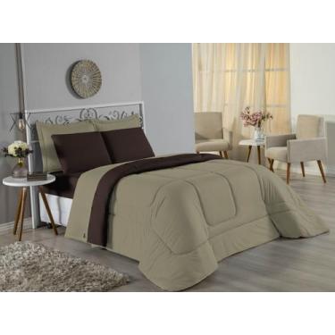 Imagem de Edredom Casal Queen Size Malha 100% Algodão - Davy Enxovais, AVELÃ/TAB