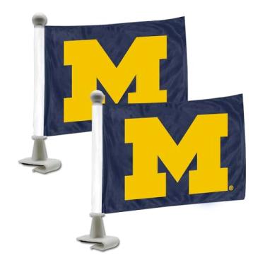 Imagem de FANMATS 61914 Michigan Wolverines Ambassador bandeiras de carro – Pacote com 2 mini bandeiras automotivas, 10 x 15 cm, perfeitas para capô ou porta-malas