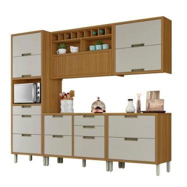 Imagem de Cozinha Completa 5 Peças Imperatriz Nesher - Móveis Nesher, Freijó/Off