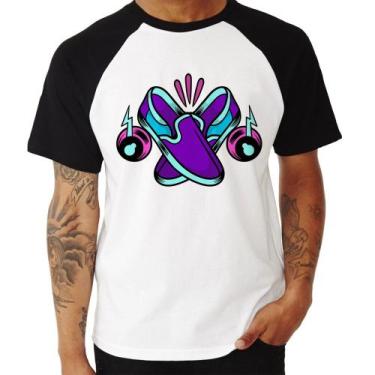 Imagem de Camiseta Raglan Walk The Talk - Foca na Moda, Branco, Preto, G
