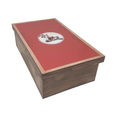 Imagem de Caixa para Vinho Tampa de Sapato 1 Div Rubi Wine 35x20x10 Kit 10un Mdf