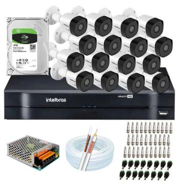 Imagem de Kit 16 Câmeras Full HD 1080p VHD 3230 B+ DVR Intelbras MHDX 1216 1080p
