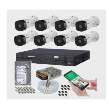 Imagem de Kit 8 Câmeras Segurança 720P Hd Dvr Intelbras 8ch mhdx Alta Resolução 