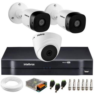 Imagem de Kit De Câmeras Intelbras Com 2 Bullet Externas e 1 Dome Interna DVR Hí