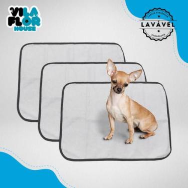 Imagem de 3 Tapetes Higiênicos Reutilizáveis Laváveis para Filhotes Cães Cachorr