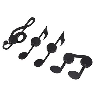 Imagem de 4 Unidades de Ferro Preto Nota Musical Suporte de Vela Nota Musical, Arandela de Parede Preta Nota de Música Suporte de Vela Adiciona Brilho Ambiente Perfeito para Hidroterapia