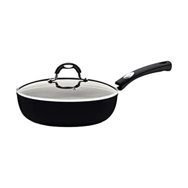 Imagem de Frigideira Funda Tramontina Mônaco Induction em Alumínio com Revestimento Interno e Externo Antiaderente Starflon Premium Preto com Tampa 24 cm 2,7 L