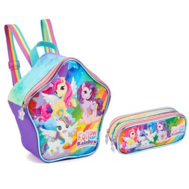 Imagem de Kit Lancheira Térmica e Estojo Escolar Infantil Unicórnio