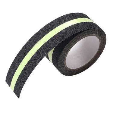 Imagem de WeiLaiKeQi Fita antiderrapante que brilha no escuro, fita de advertência segura, adesivo resistente às intempéries para escadas, Preto, 20 M
