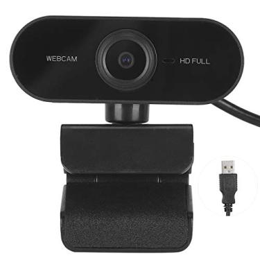 Imagem de Webcam com foco automático QANYEGN 2K, webcam de streaming com microfone, câmera web de computador de chamada de vídeo para computador PC