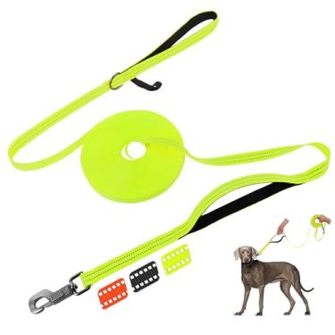 Imagem de Fida Coleira de treinamento para cães com alça de trânsito, guia longa refletiva de 9 metros e 15 m para cães/filhotes, recordação de obediência, treinamento, agilidade, chumbo, design acolchoado