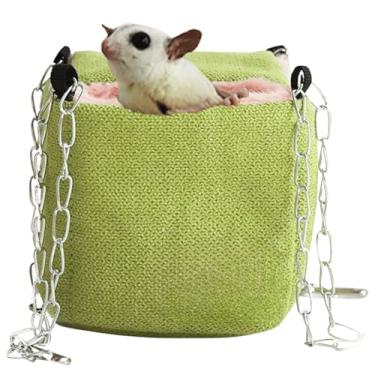 Imagem de Hamster gaiola de algodão cama suspensa para hamster refúgio planador de açúcar cama de hamster delicada cama de inverno ninho de porquinho da índia gaiola de rede rede de hamster ninho de pássaro