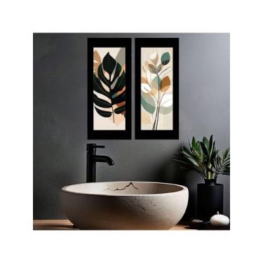 Imagem de Kit 2 Quadros Decorativos Lavabo Banheiro Flores Elegantes - NoBrand, 