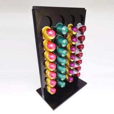 Imagem de Porta Cápsula Torre Preto Nespresso  56 cápsulas