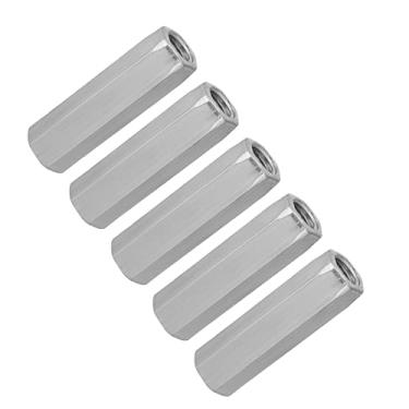 Imagem de 5 Unidades de Aço Zincado M10 * 40/50, Porcas Longas, Porca Sextavada de Acoplamento M10 Porca de Conector Ecrou M10 Porca Sextavada Longa Fixadores Rosqueados de Porca Hexagonal