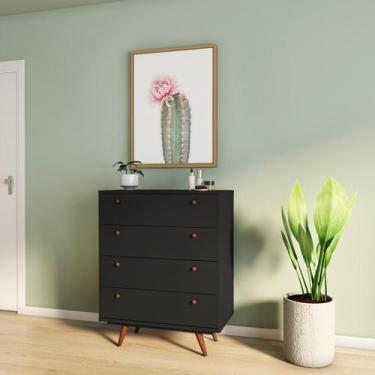 Imagem de Cômoda Linhares 4 GV Preta - Mobly